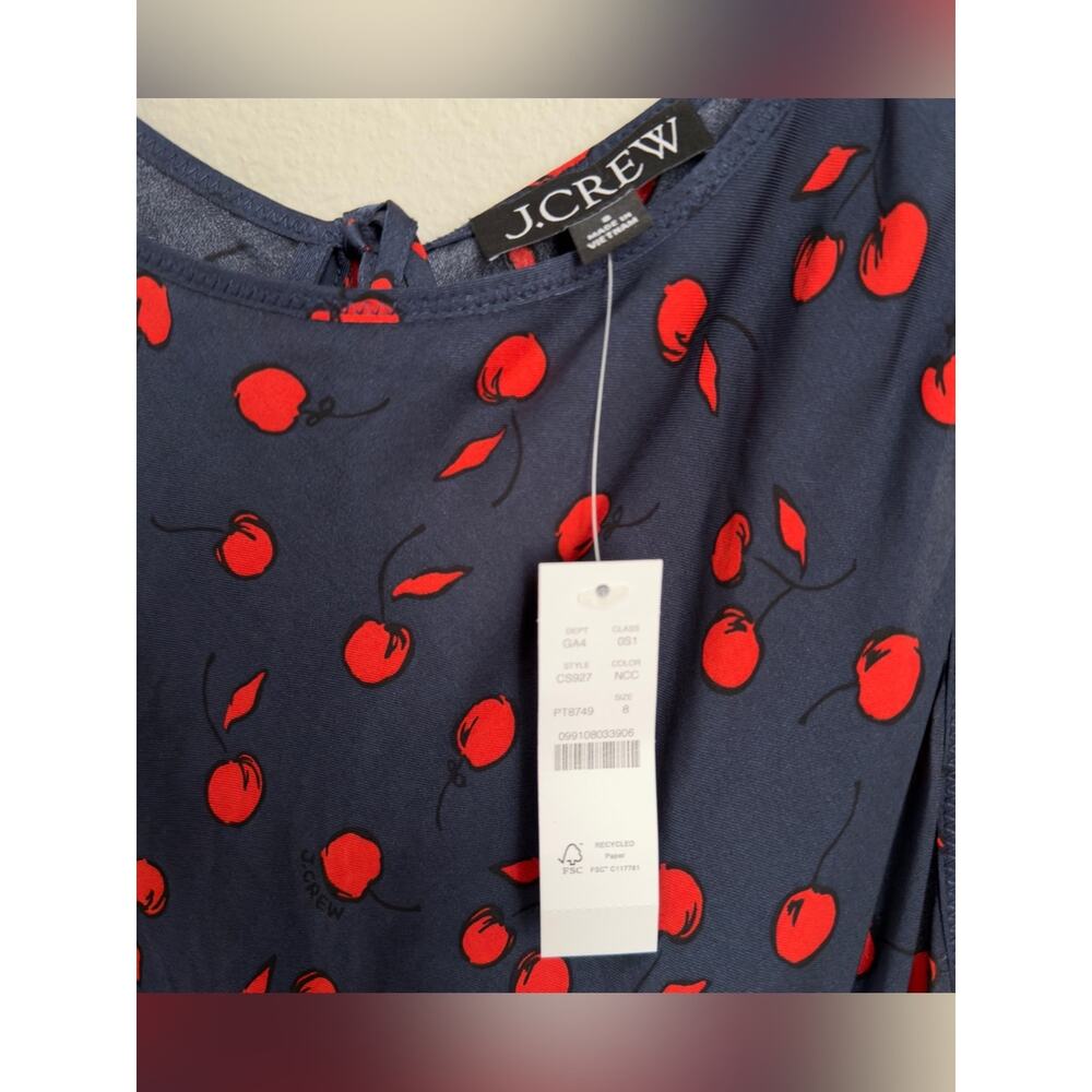 J. Crew Bias-cut slip dress in cherry print - Sz. 8